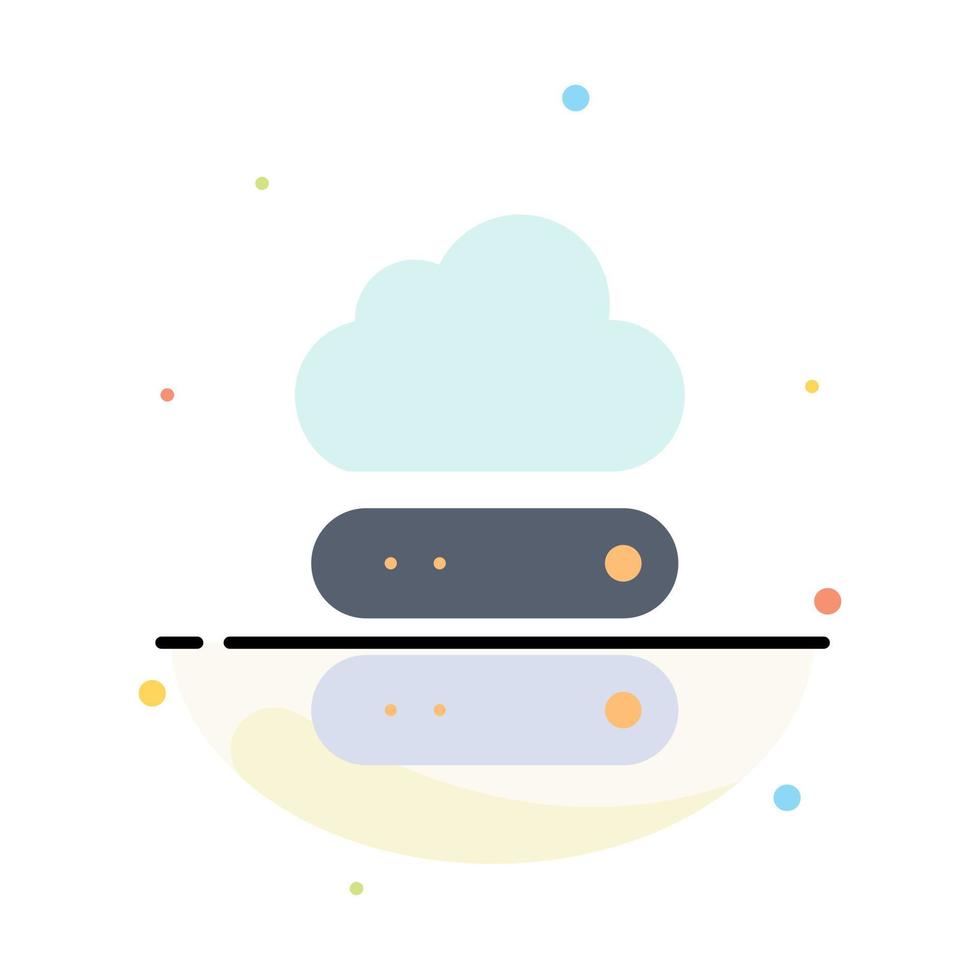 Big Cloud Data Storage Abstract Flat Color Icon Template vector