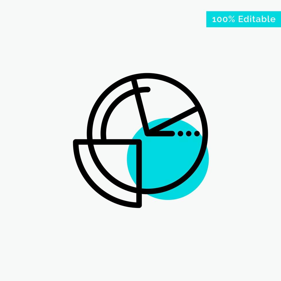 Analysis Chart Data Diagram Monitoring turquoise highlight circle point Vector icon