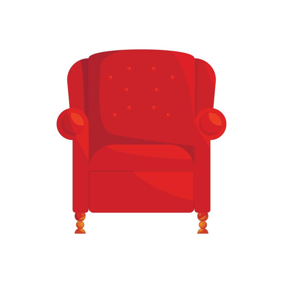 Brown armchair icon, cartoon style vector
