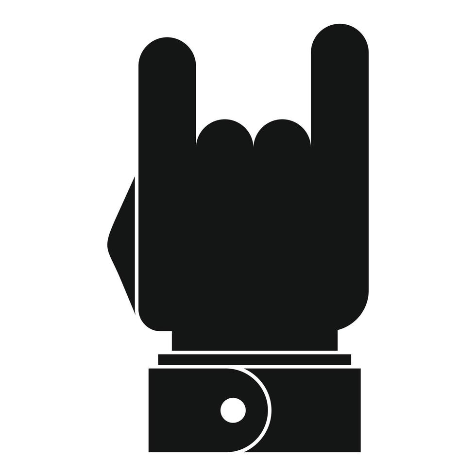 Hand music icon, simple black style vector