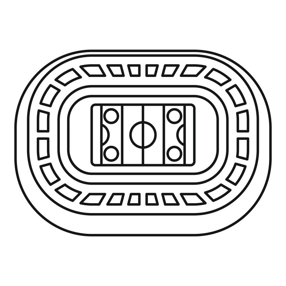 icono de arena de hockey sobre hielo, estilo de contorno vector