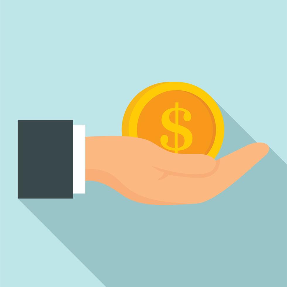 Bribery money coin icon, flat style vector