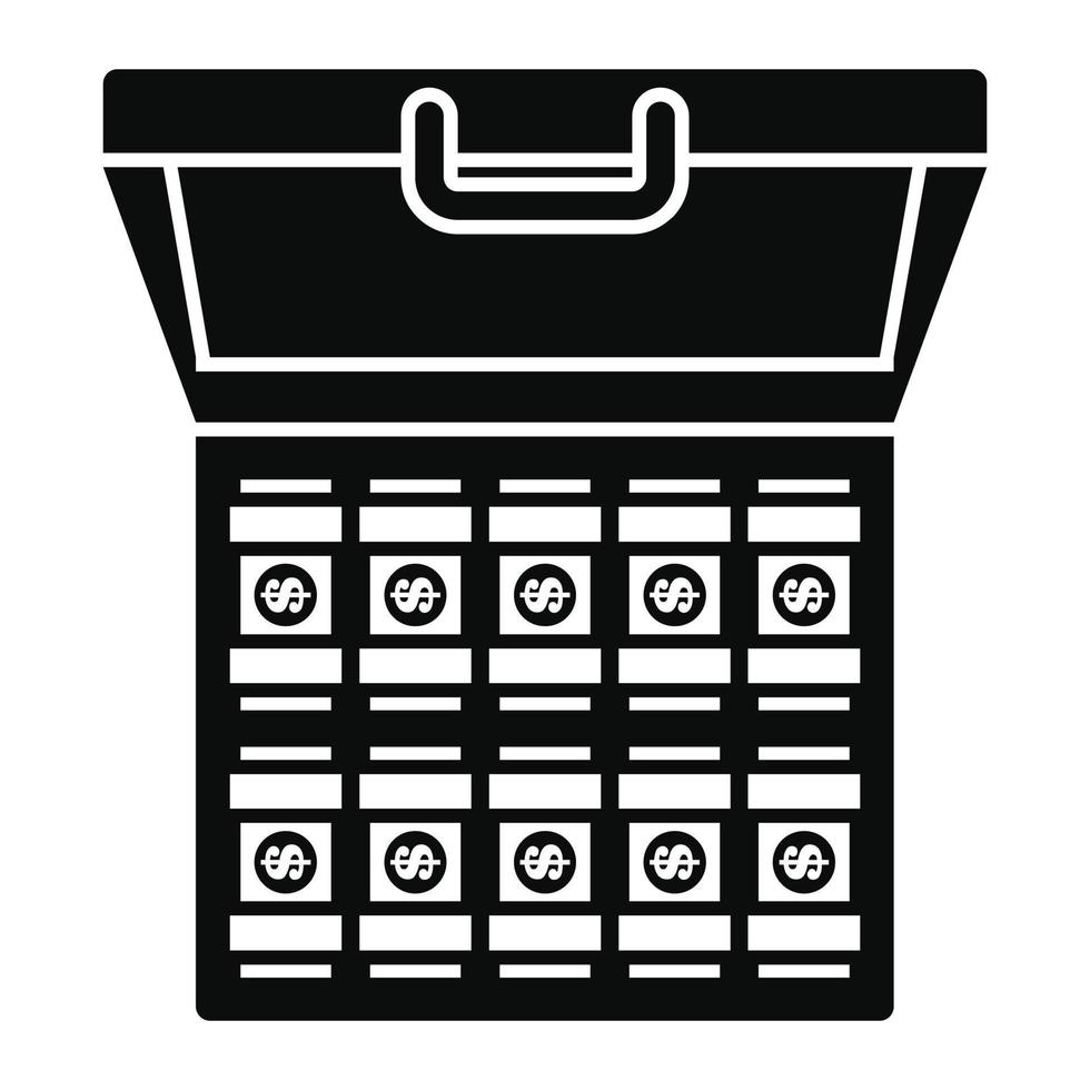 Bribery money case icon, simple style vector