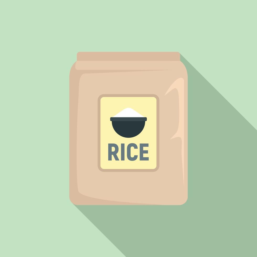 Market rice pack icon, flat style vector