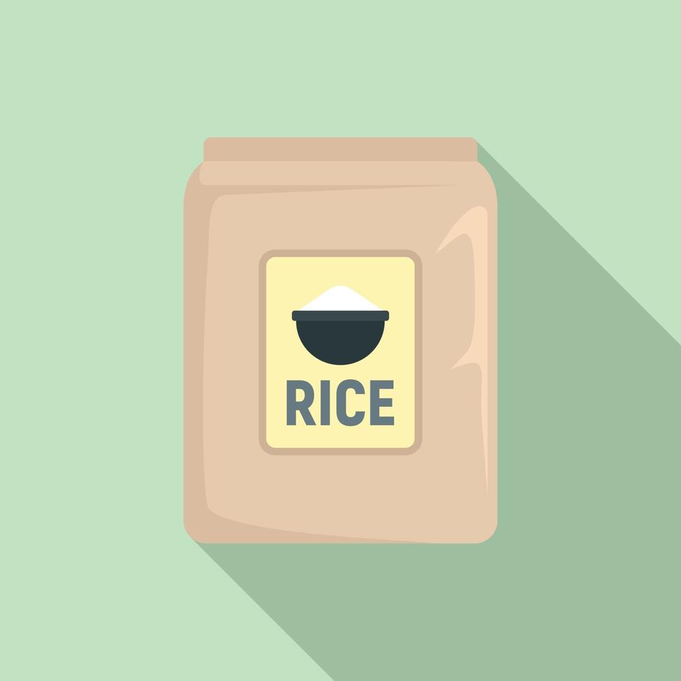 icono de paquete de arroz de mercado, estilo plano vector