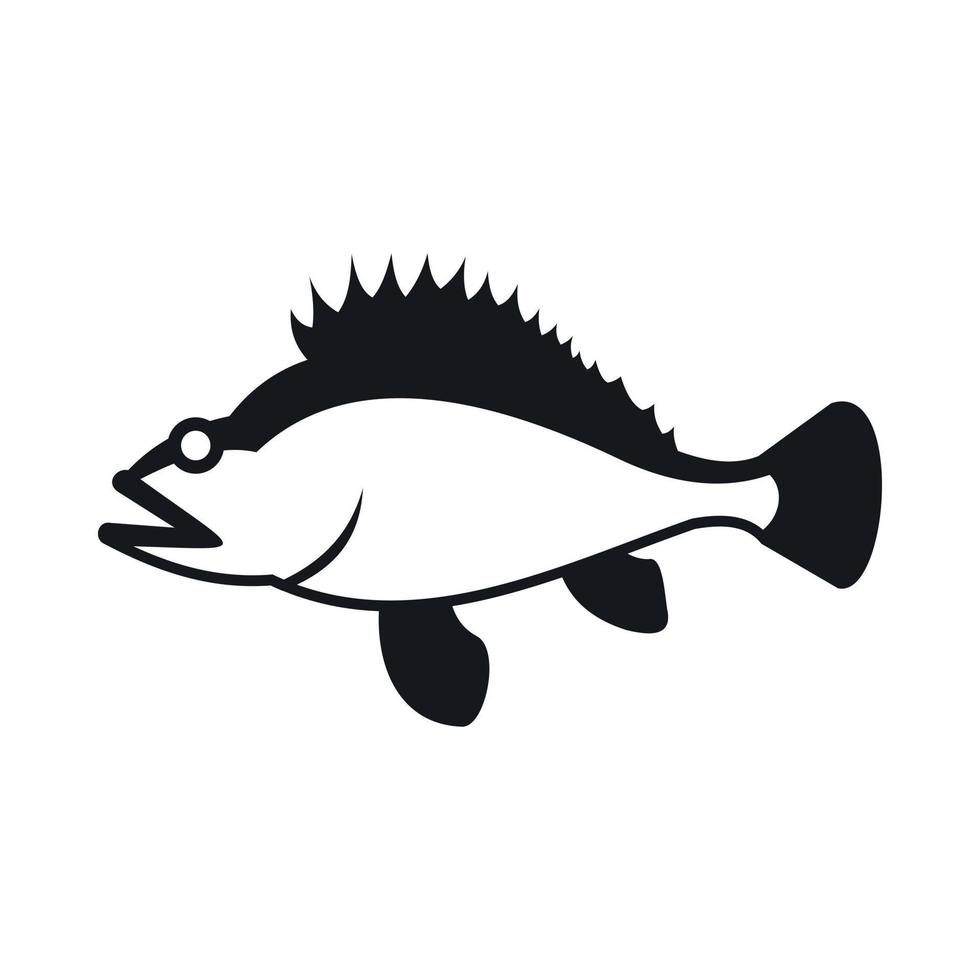 Rose fish, Sebastes norvegicus icon, simple style vector