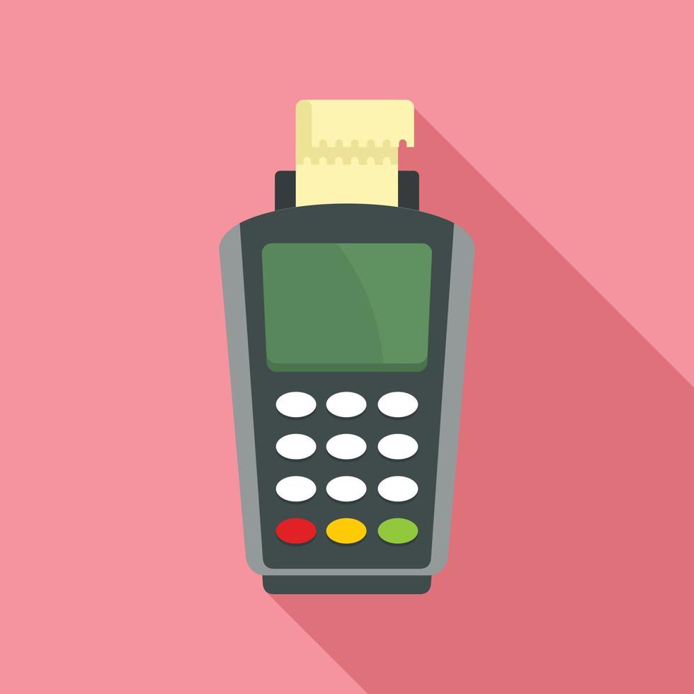 Pay by terminal money icon, flat style vector