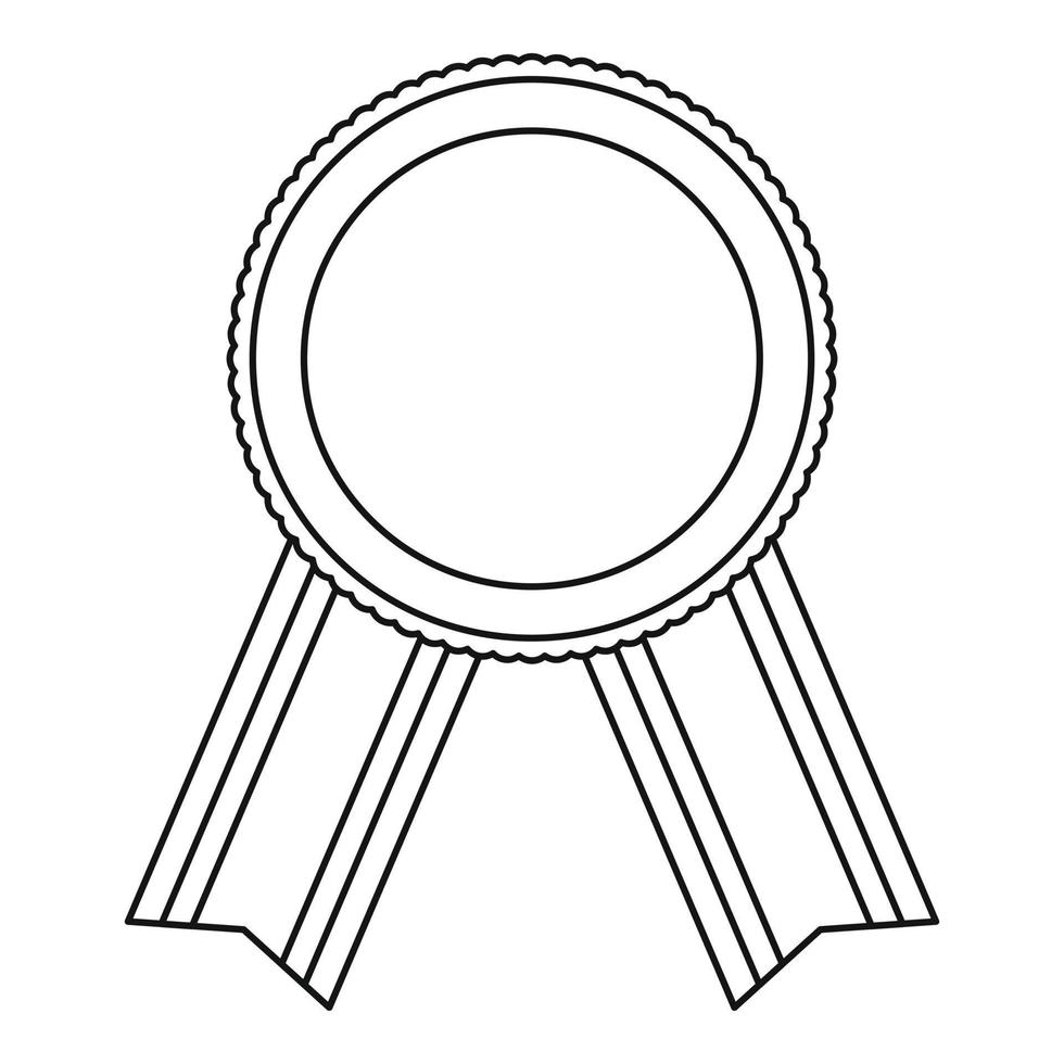 Award ribbon icon vector thin line