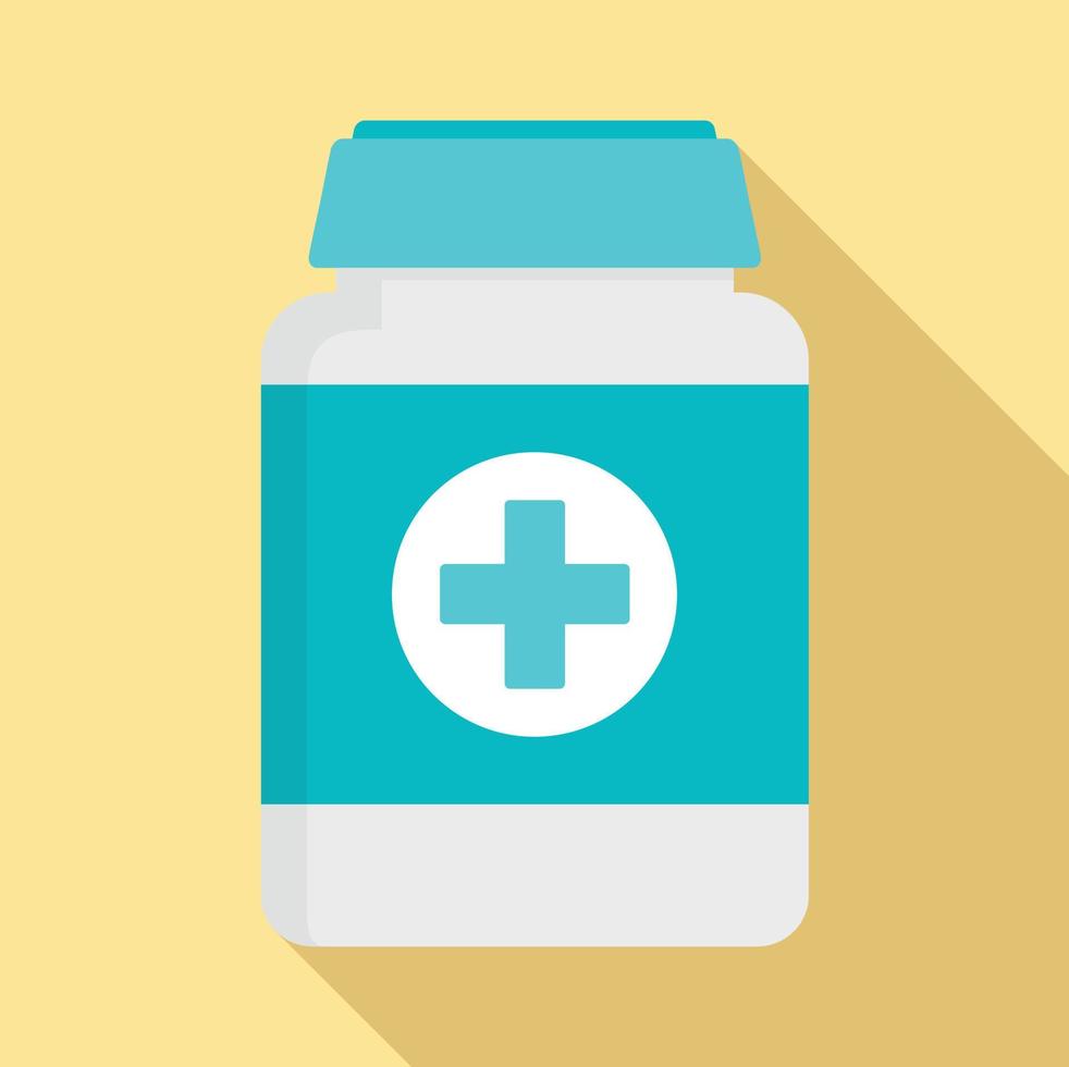 Pills box for pet icon, flat style vector