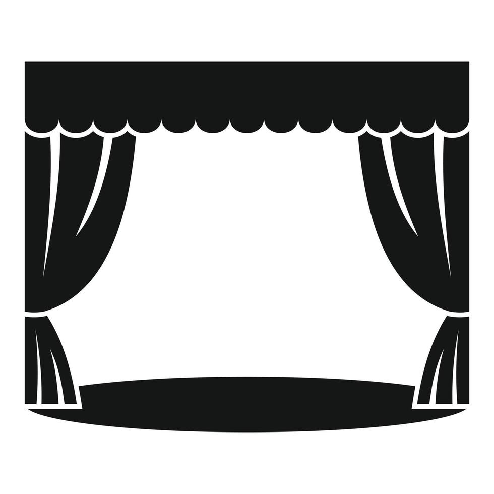 Theatrical curtain icon, simple style vector