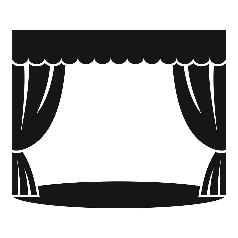 Theatrical curtain icon, simple style vector