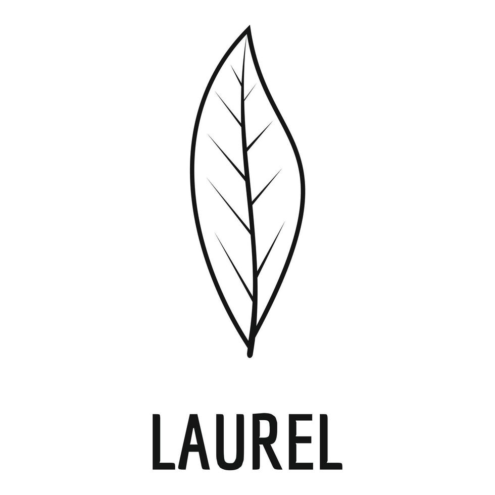 Laurel leaf icon, simple black style vector