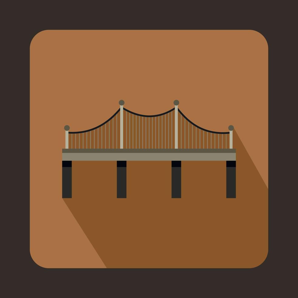 icono de puente de hierro, estilo plano vector