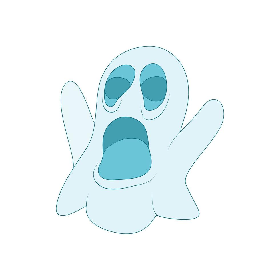 Halloween ghost icon in cartoon style vector