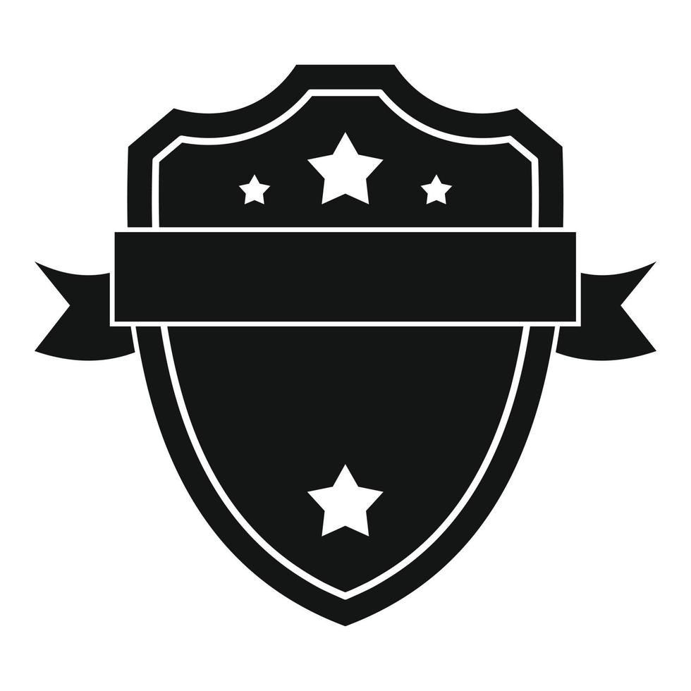 Badge warrior icon, simple black style vector