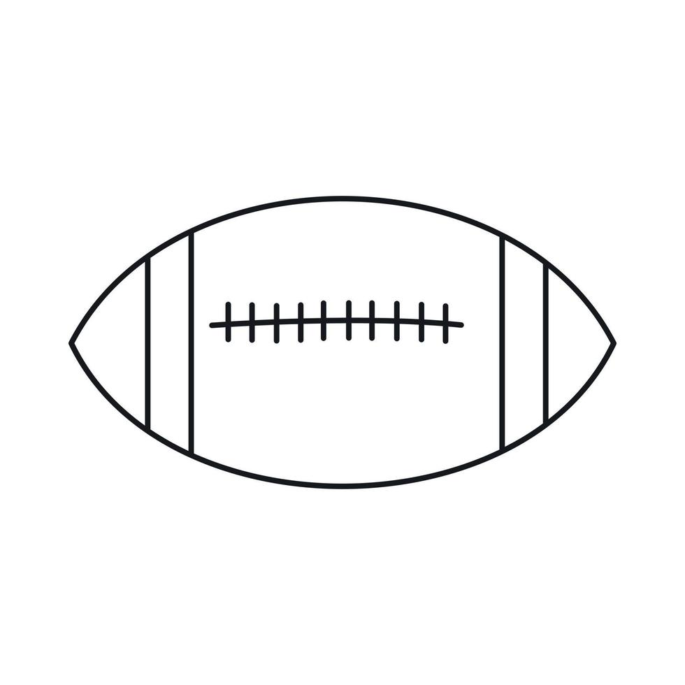 Rugby ball icon, outline style vector