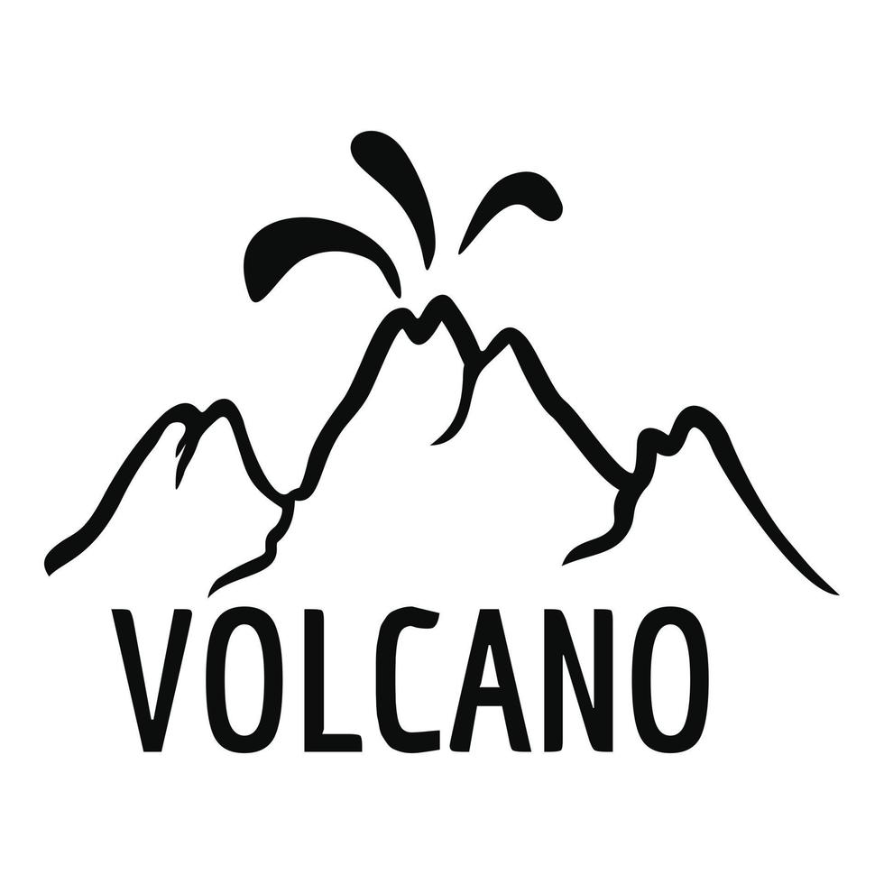 logotipo de erupción volcánica, estilo simple vector