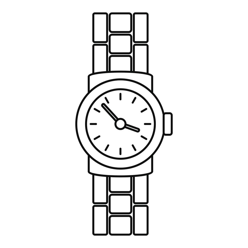 icono de reloj de oro, estilo de esquema vector