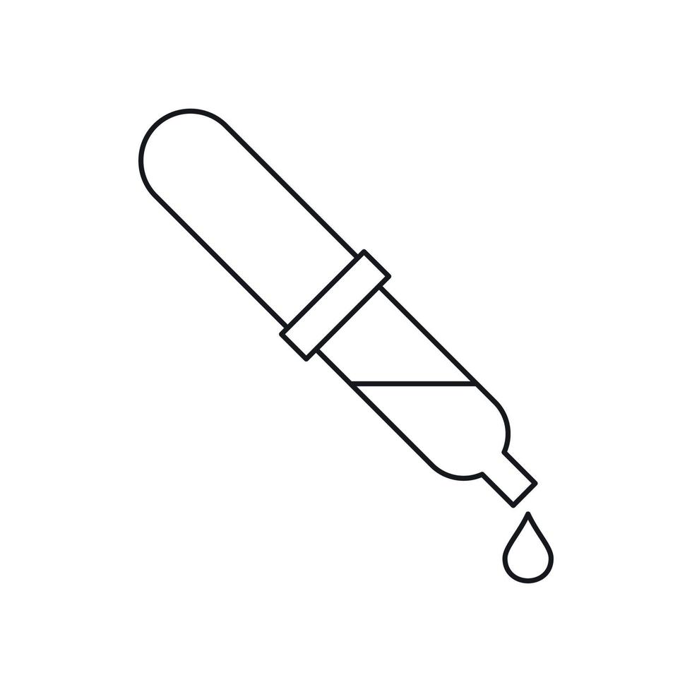 Pipette icon in outline style vector