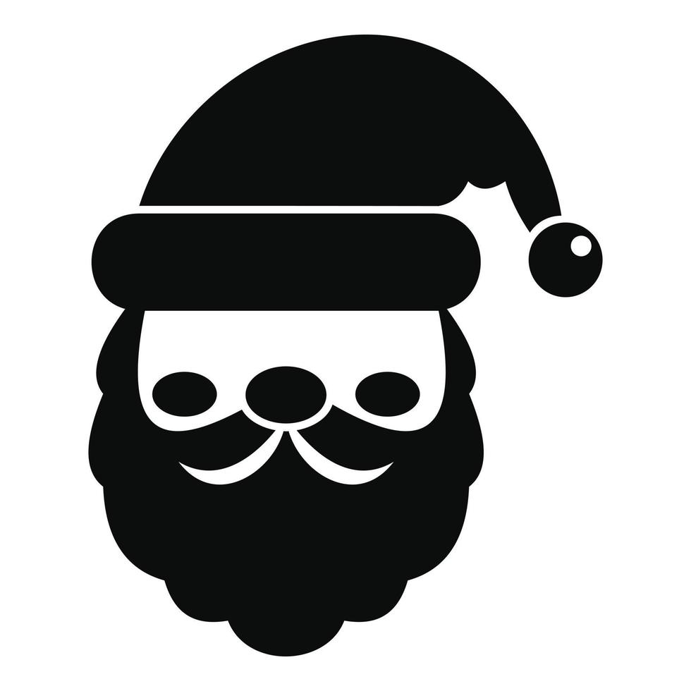 Santa face icon, simple style vector