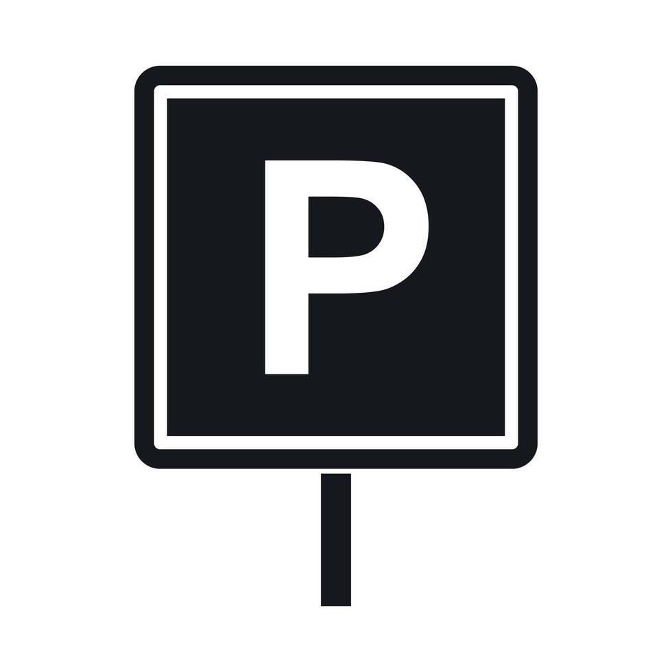 Parking sign icon, simple style vector