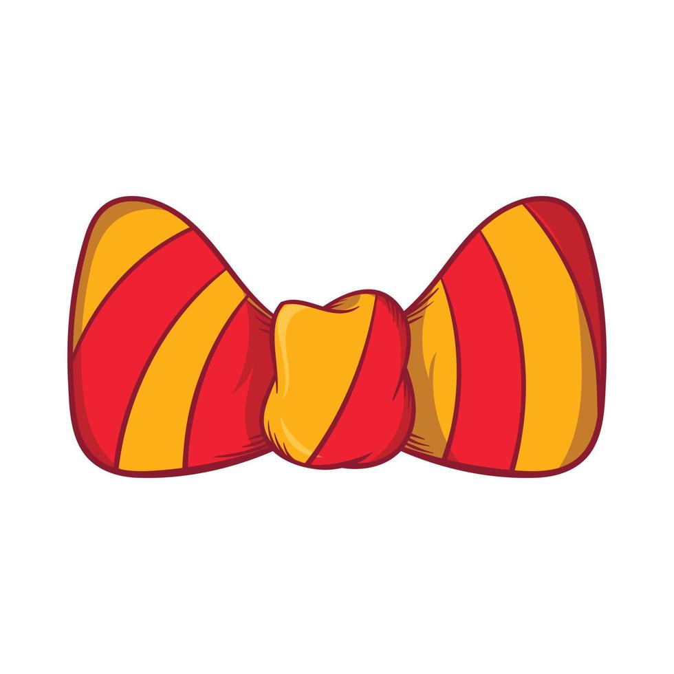 Striped bow tie icon, cartoon style vector