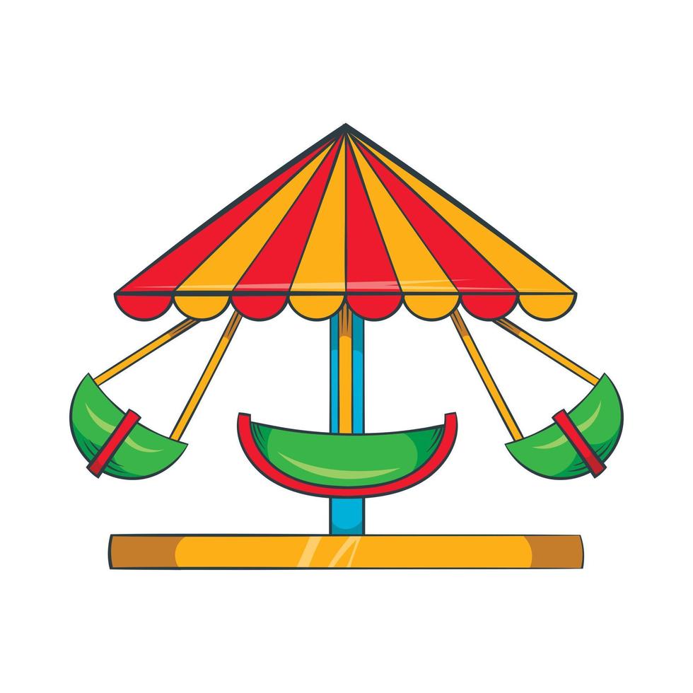 icono de carrusel de barcos, estilo de dibujos animados vector