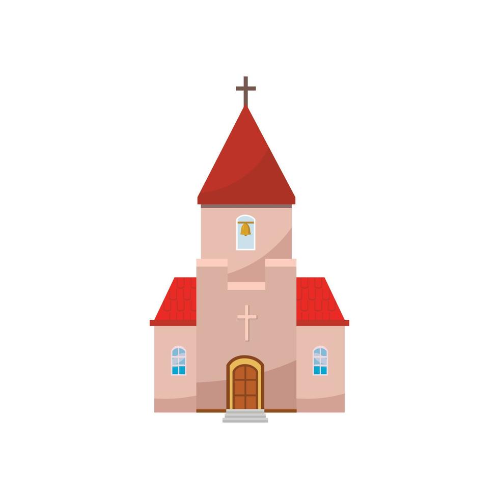 icono de la iglesia en estilo de dibujos animados vector