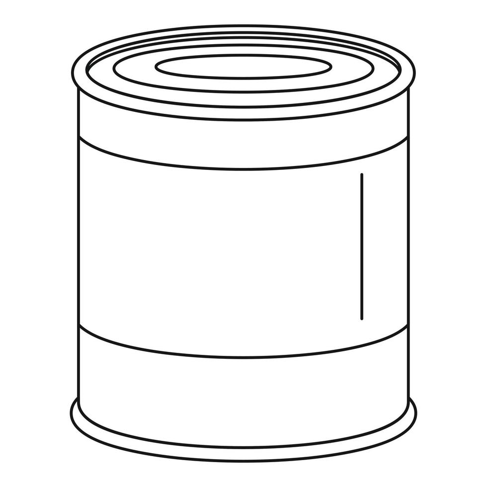 Food tin can icon, outline style vector