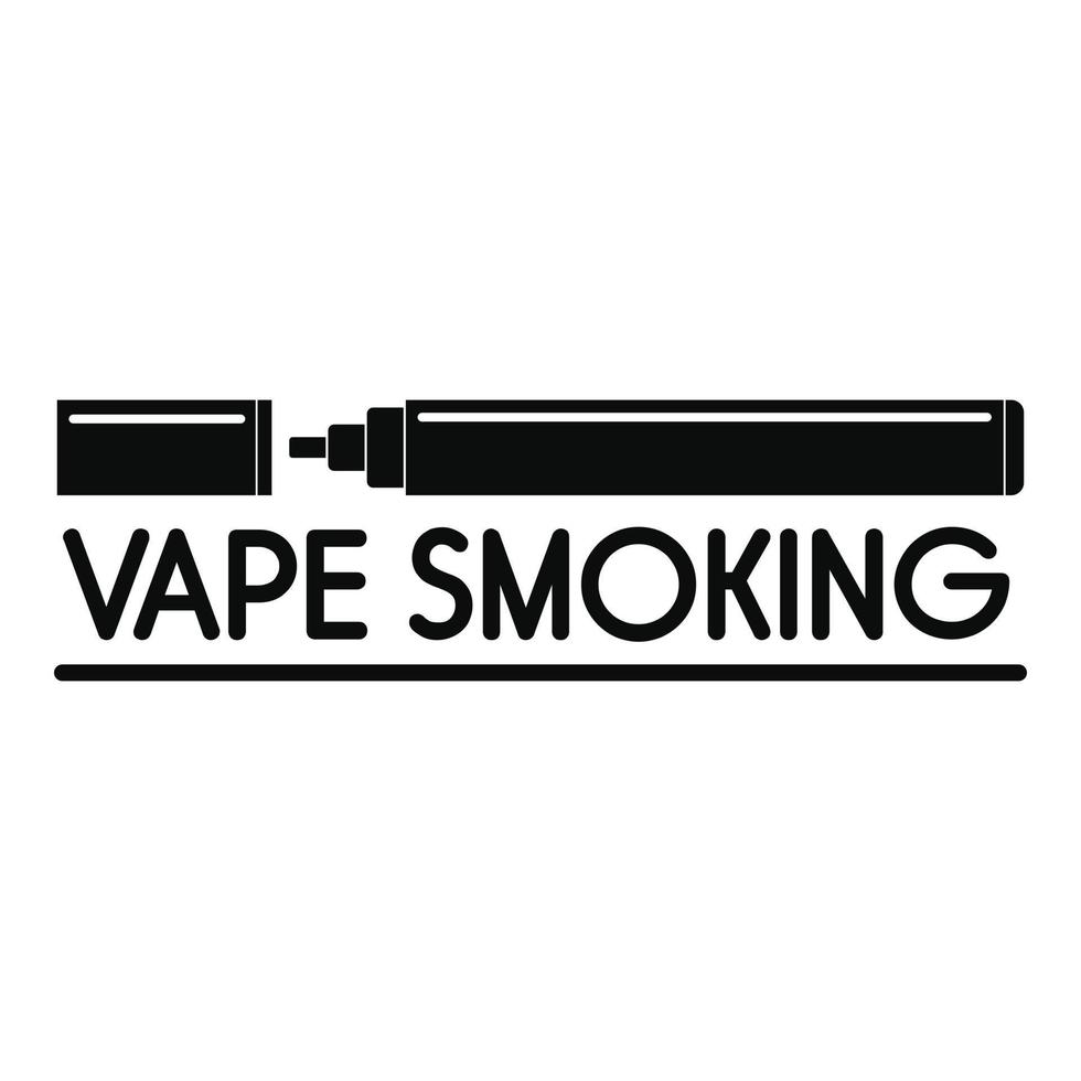 Vape smoking logo, simple style vector