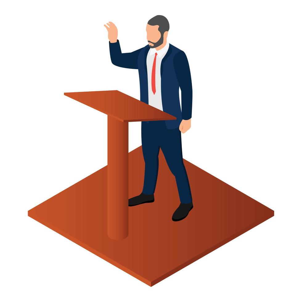 Election candidate icon, isometric style vector