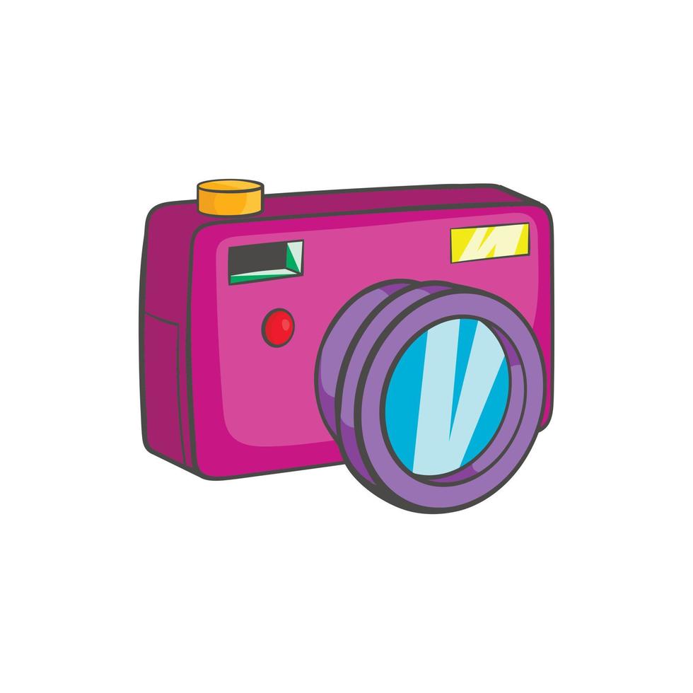 Camera icon, cartoon style vector