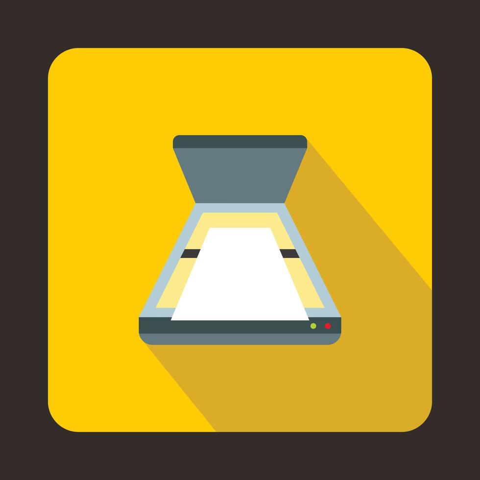 Open scanner icon, flat style vector