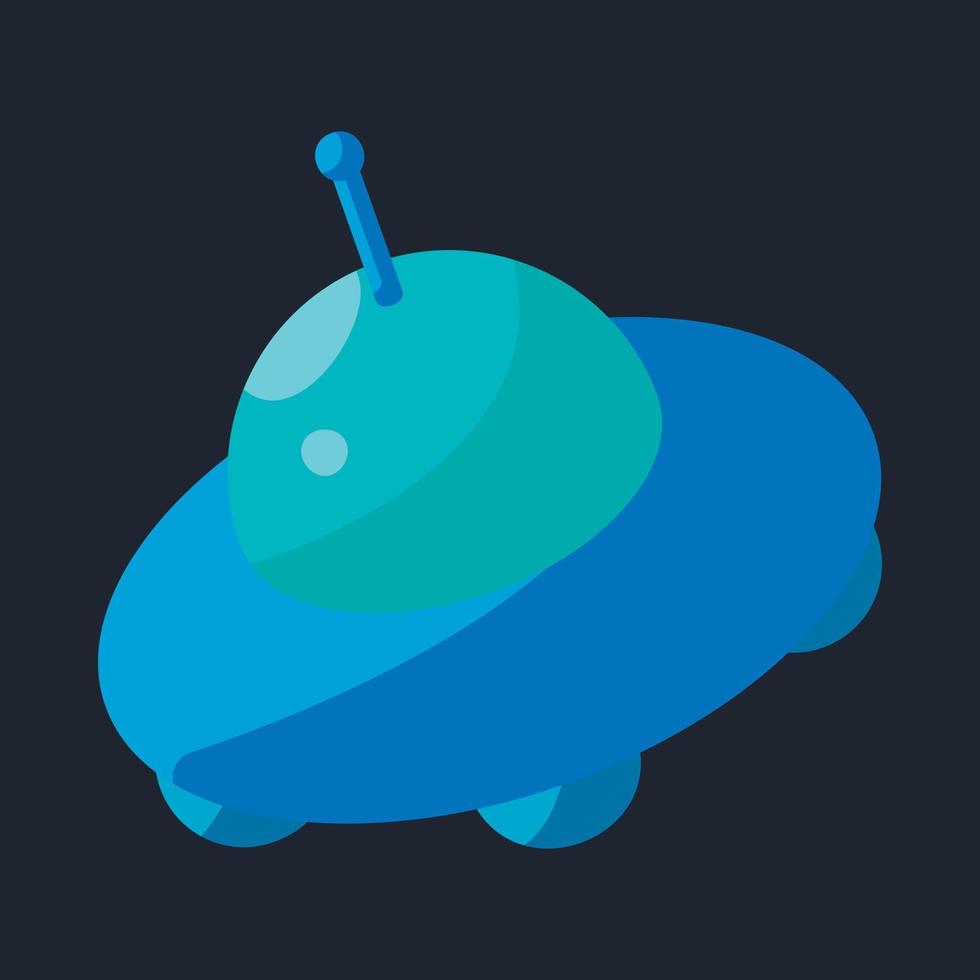 Flying Saucer icon, cartoon style vector
