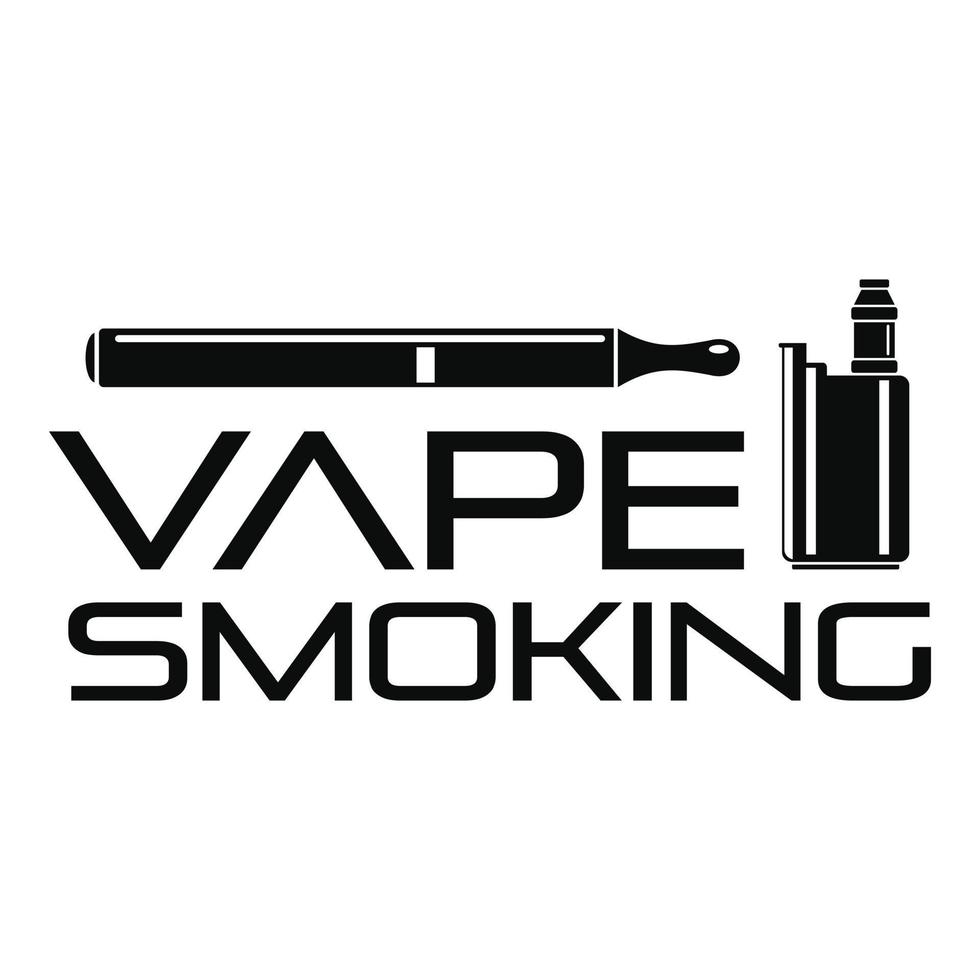 Vape man smoking logo, simple style vector