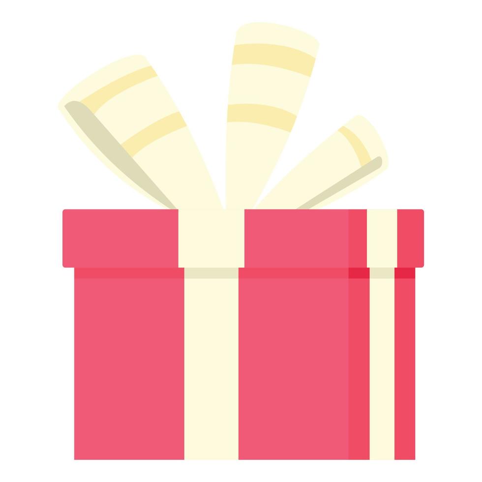 Romance gift box icon, flat style vector