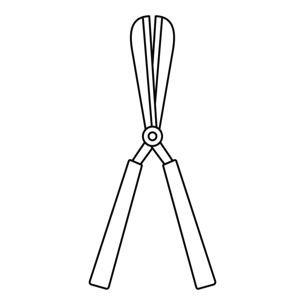 icono de corte de planta de tijeras, estilo de esquema vector