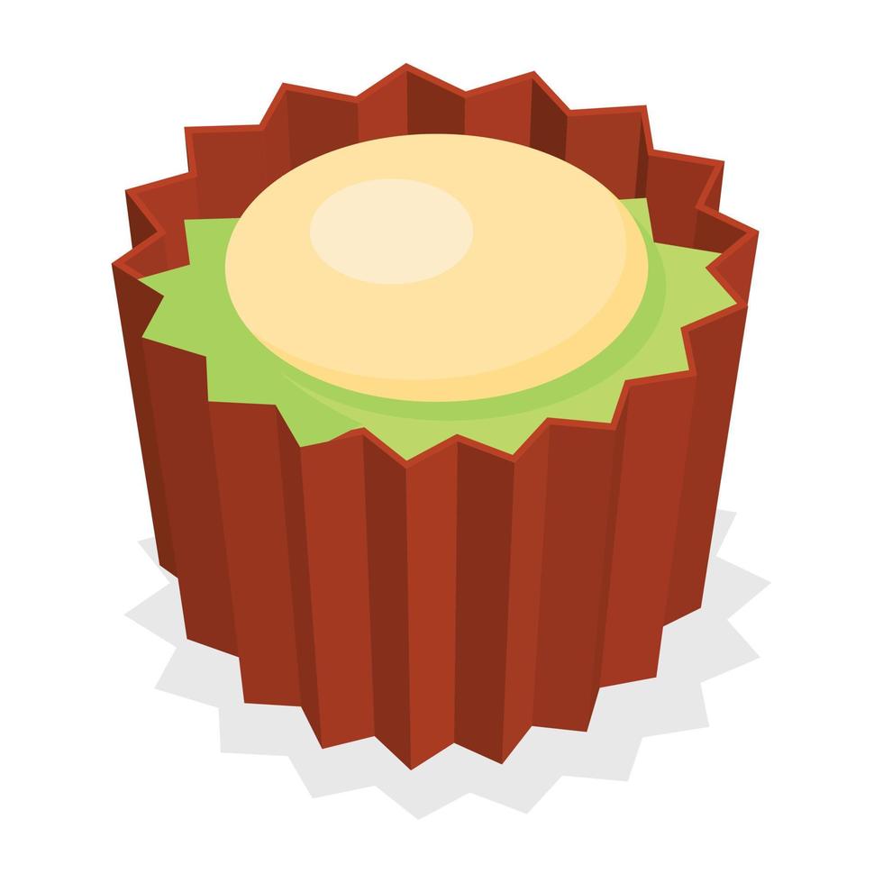 Choco pancake icon, isometric style vector