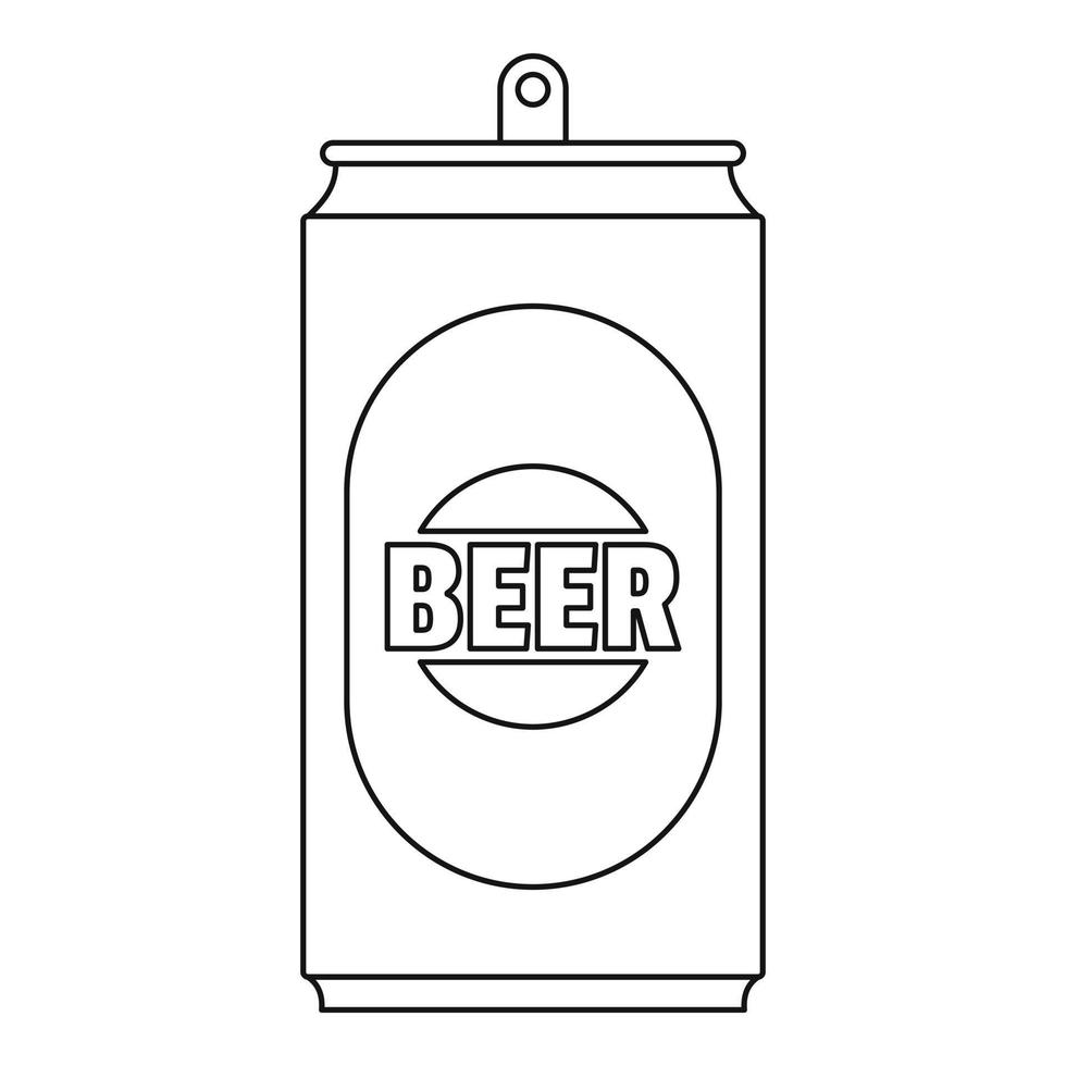 Beer can icon, outline style. vector