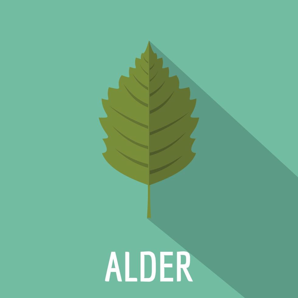 Alder leaf icon, flat style vector