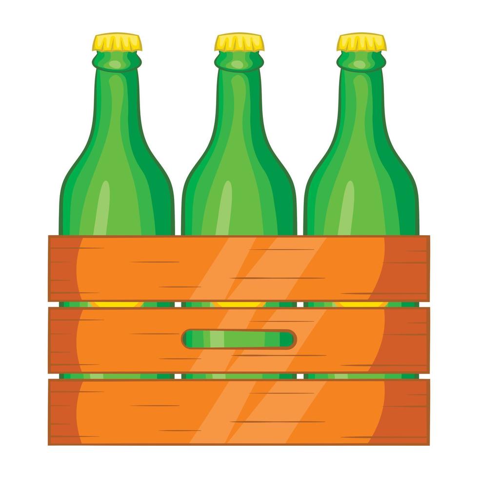 icono de caja de cerveza, estilo de dibujos animados vector