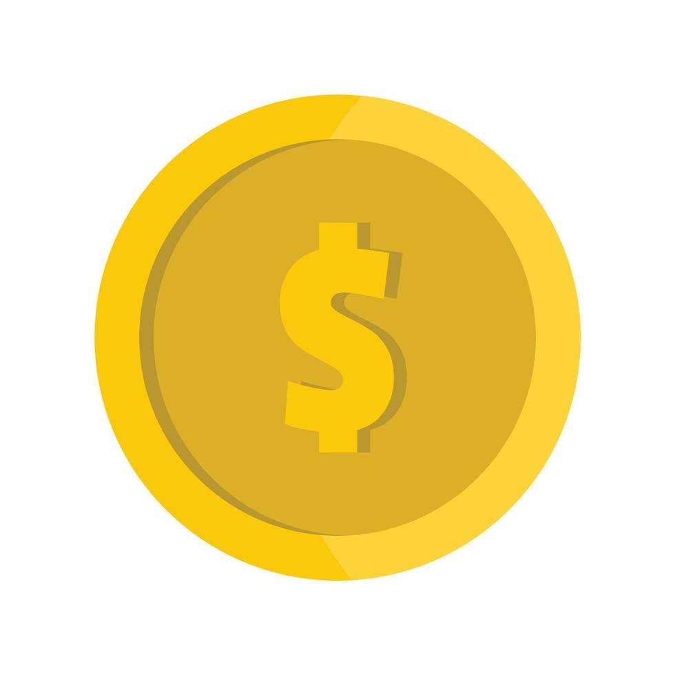 icono de moneda de diseño, estilo plano vector