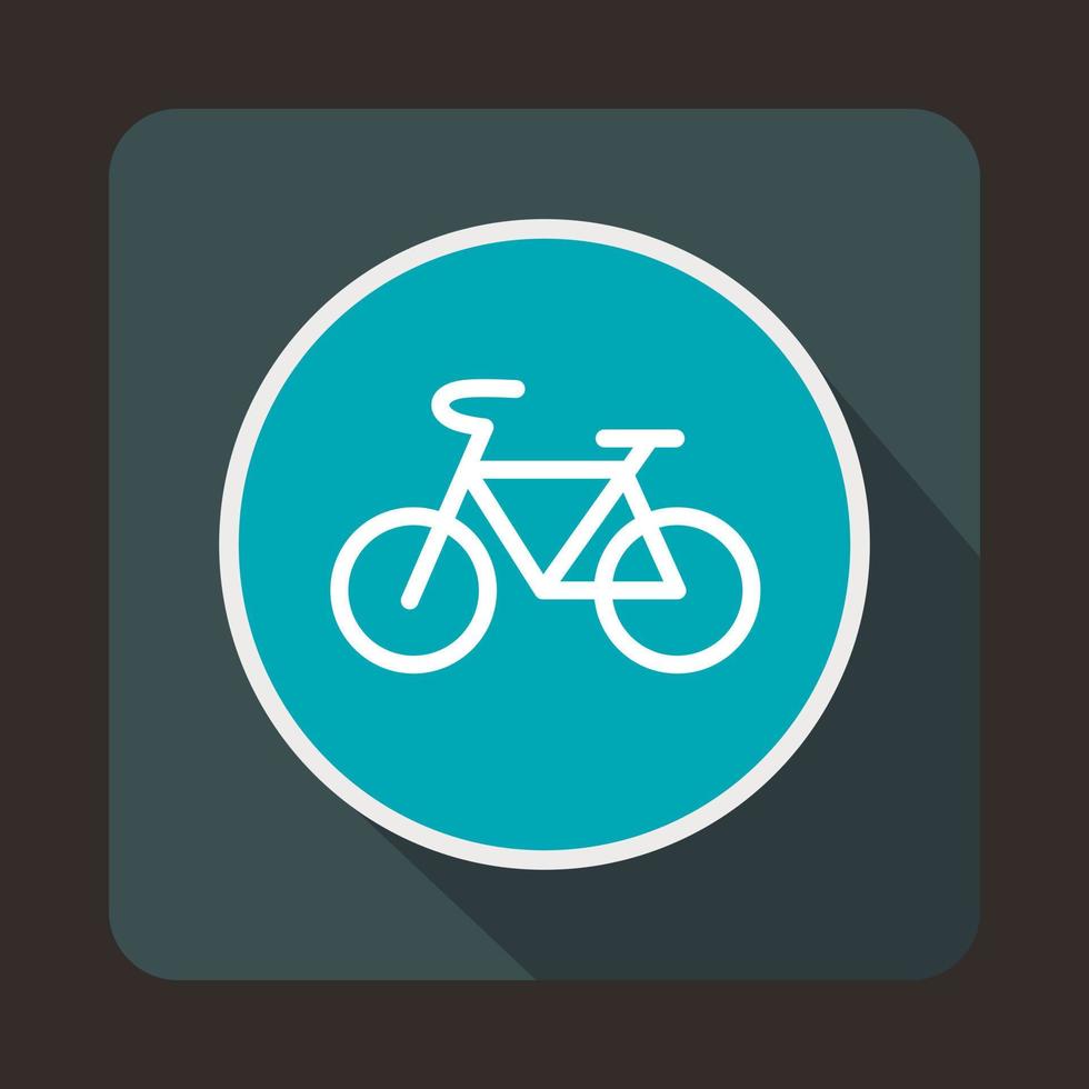 icono de bicicleta de signo, estilo plano vector