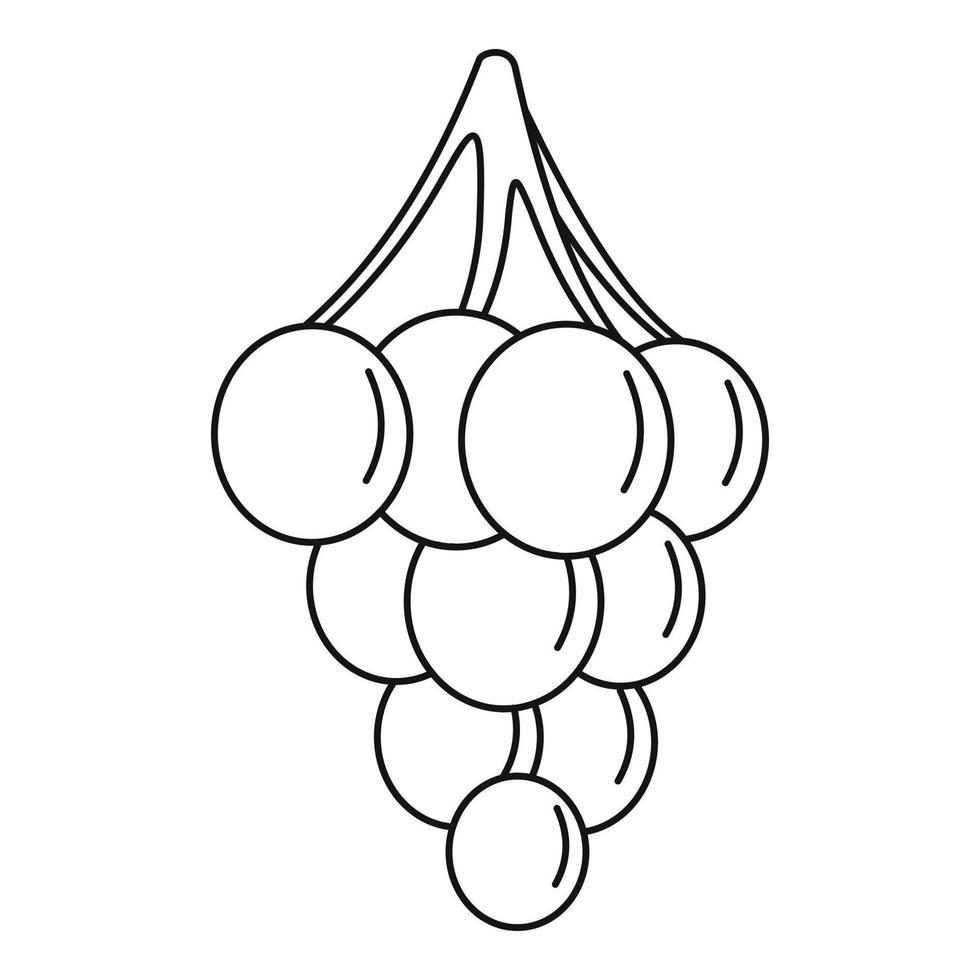 icono de uva dulce, estilo de contorno vector