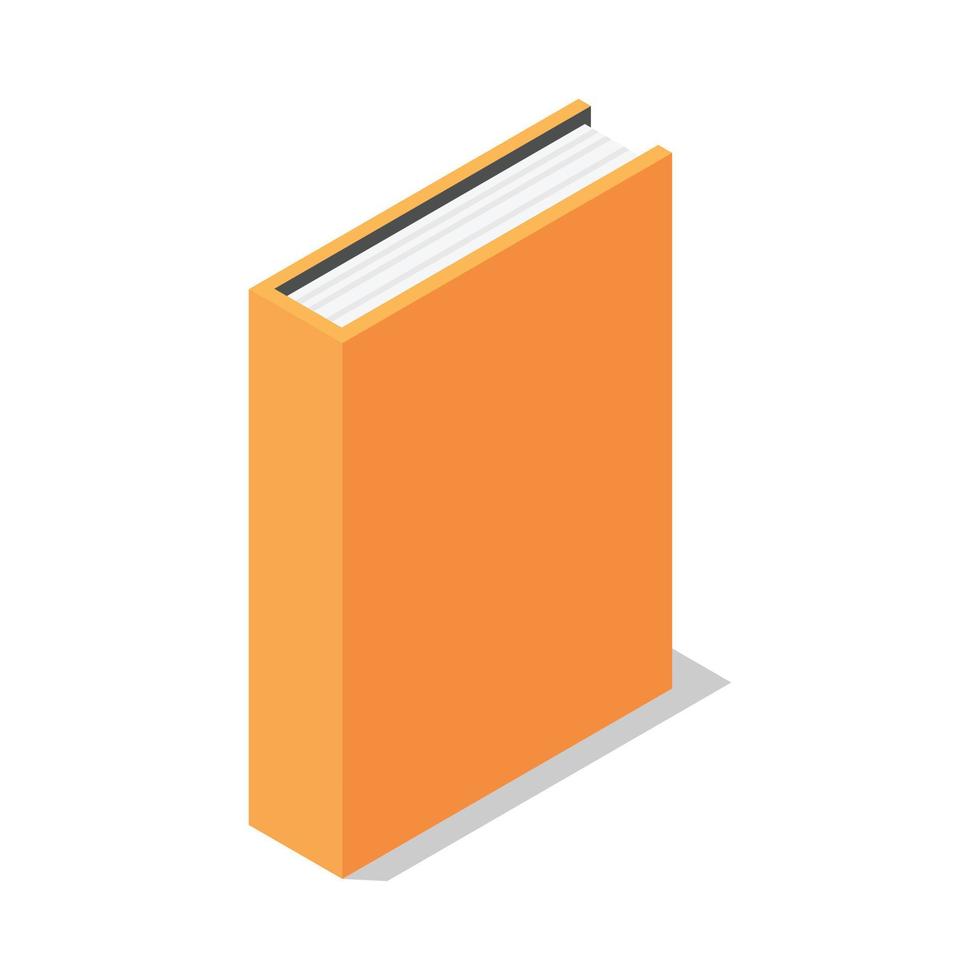 soporte de libro naranja icono vertical, estilo isométrico vector