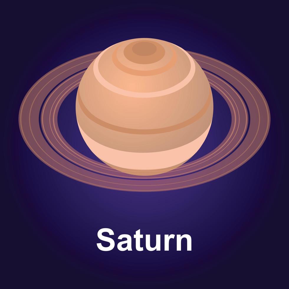 icono de saturno, estilo isométrico vector