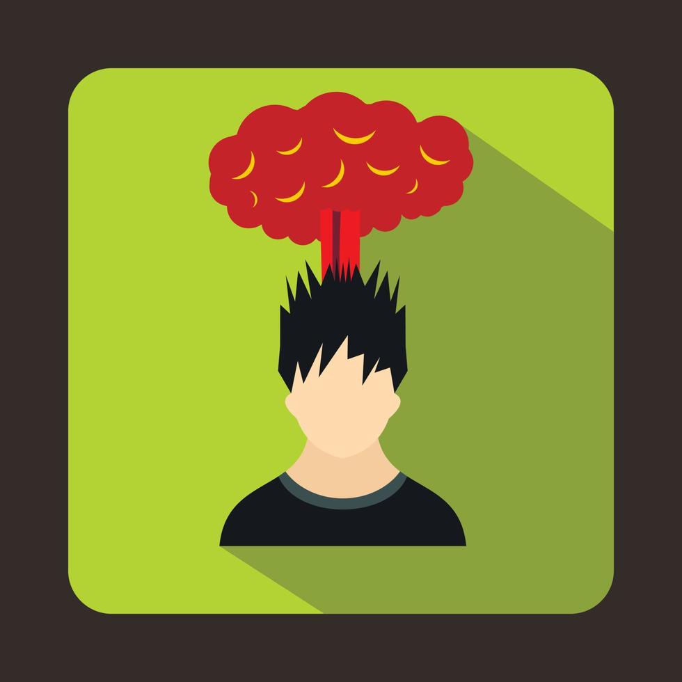 hombre con nube roja sobre el icono de la cabeza, estilo plano vector