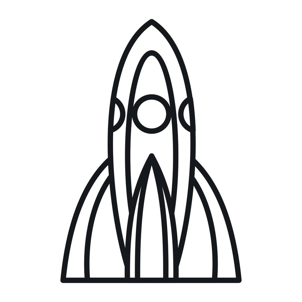 Rocket icon, outline style vector