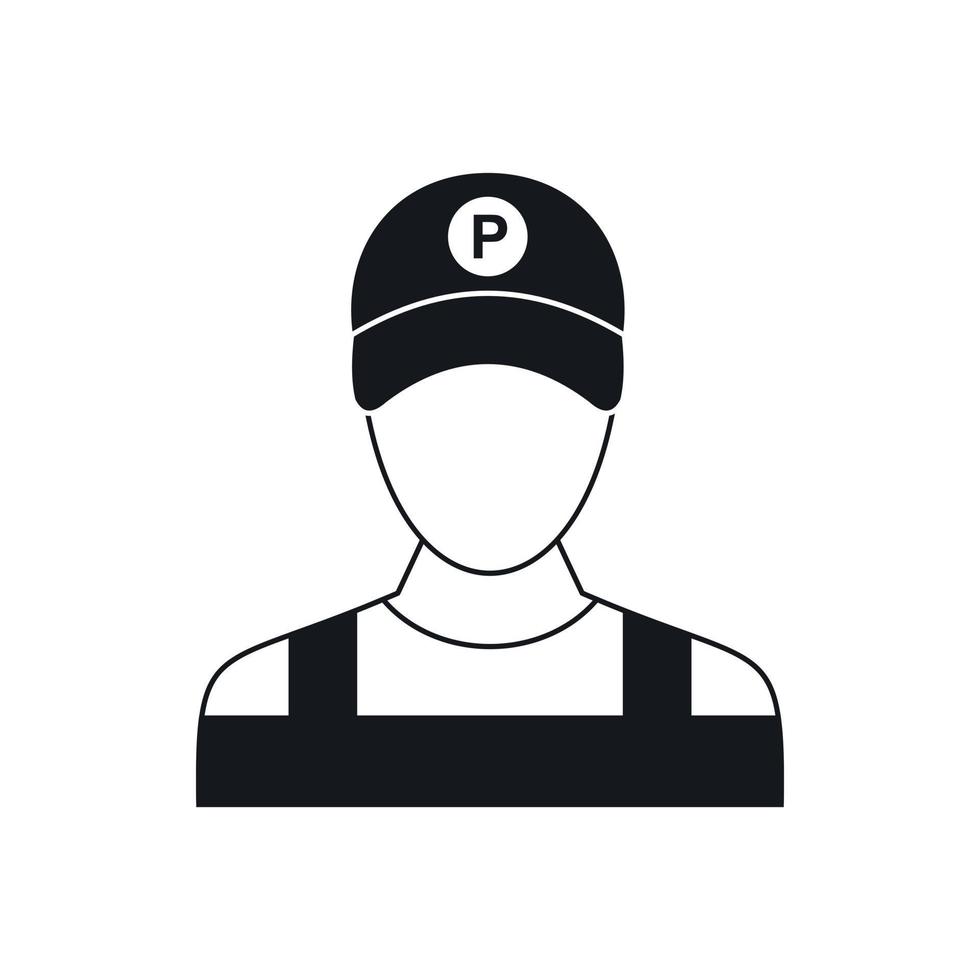 Parking attendant icon, simple style vector