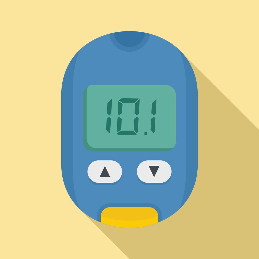 Home glucometer icon, flat style vector